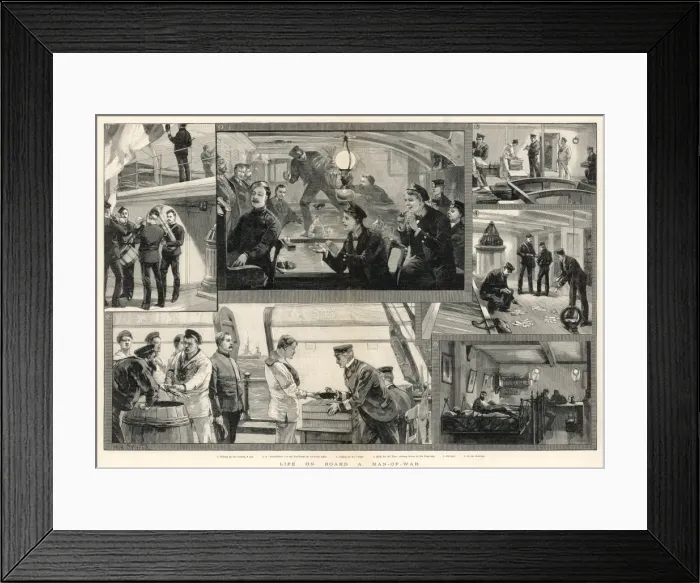 Framed Print : Life on board a man-of-war