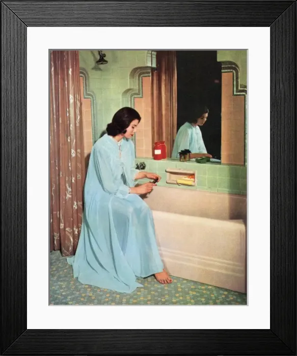 Framed Print : Bath Preparations, 1957 Framed Print : Bath Preparations, 1957