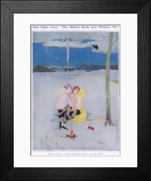 Framed Print : Fancy Dress Costume in the Snow by Elsie Harding Framed Print : Fancy Dress Costume in the Snow by Elsie Harding