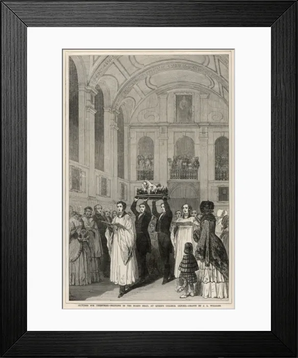 Framed Print : Bringing in the boars head Framed Print : Bringing in the boars head