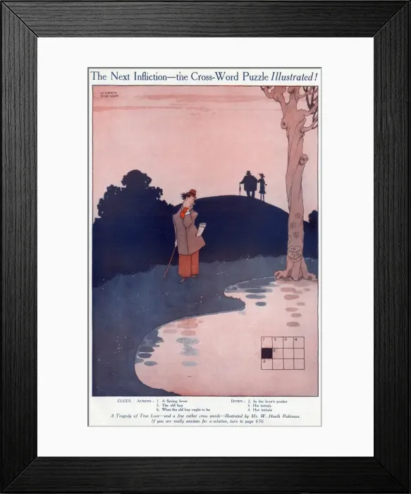 Framed Print : The Next Infliction - the Cross-Word Puzzle Illustrated by W Framed Print : The Next Infliction - the Cross-Word Puzzle Illustrated by W