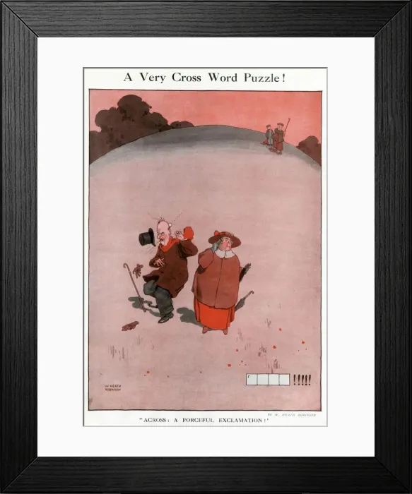 Framed Print : A Very Cross Word Puzzle by William Heath Robinson