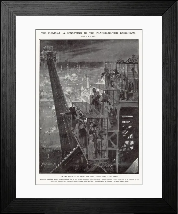Framed Print : Flip-Flap ride at the Franco-British Exhibition 1908