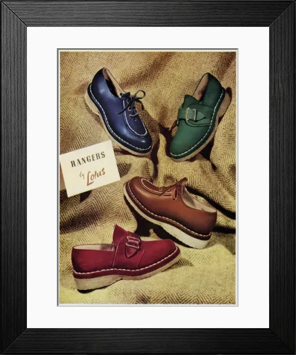 Framed Print : Advert for Lotus sensible womens shoes 1948