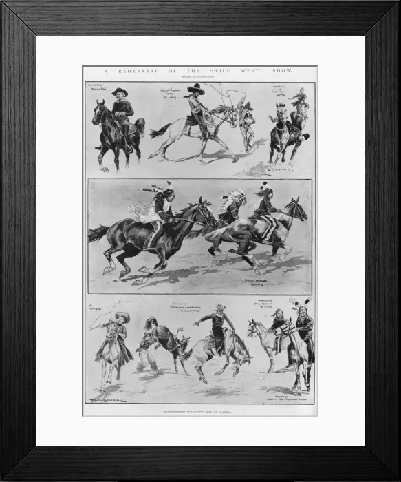 Framed Print : A Rehearsal of the Wild West show Framed Print : A Rehearsal of the Wild West show