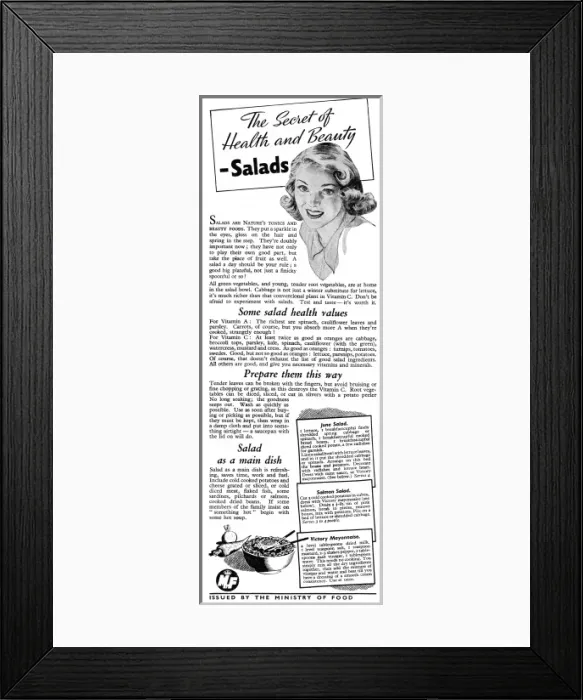 Framed Print : Advert for the Ministry of Food 1943