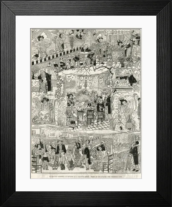 Framed Print : Japanese depiction of an English Christmas Framed Print : Japanese depiction of an English Christmas