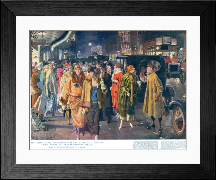 Framed Print : Theatre Crowd in Shaftesbury Avenue, London