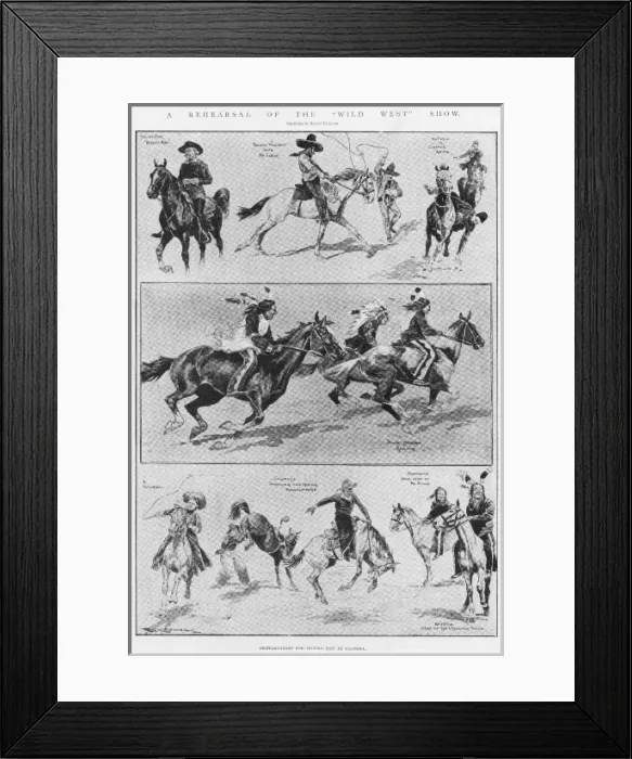Framed Print : A Rehearsal of the Wild West Show by Ralph Cleaver