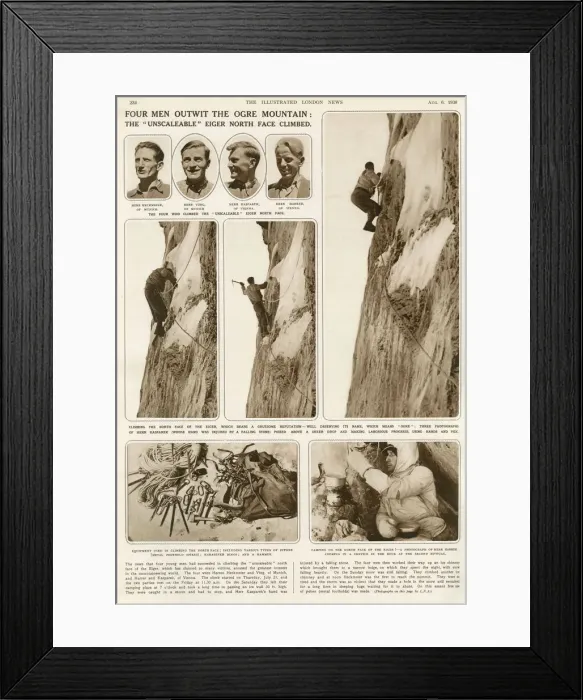 Framed Print : Eiger Ascent 1938 Framed Print : Eiger Ascent 1938