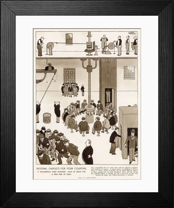 Framed Print : Rational Gadgets For Your Coupons by William Heath Robinson