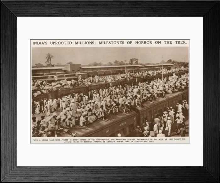 Framed Print : Refugee Trains, India Framed Print : Refugee Trains, India