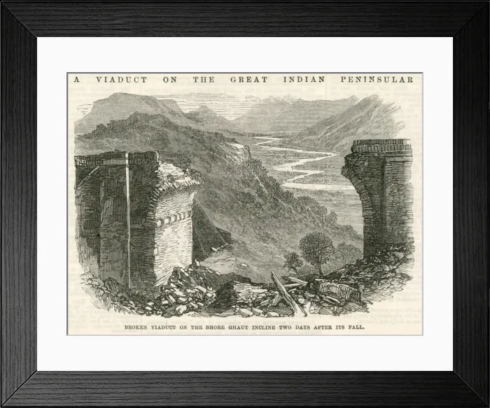 Framed Print : Broken viaduct on the Bhore Ghaut incline, India