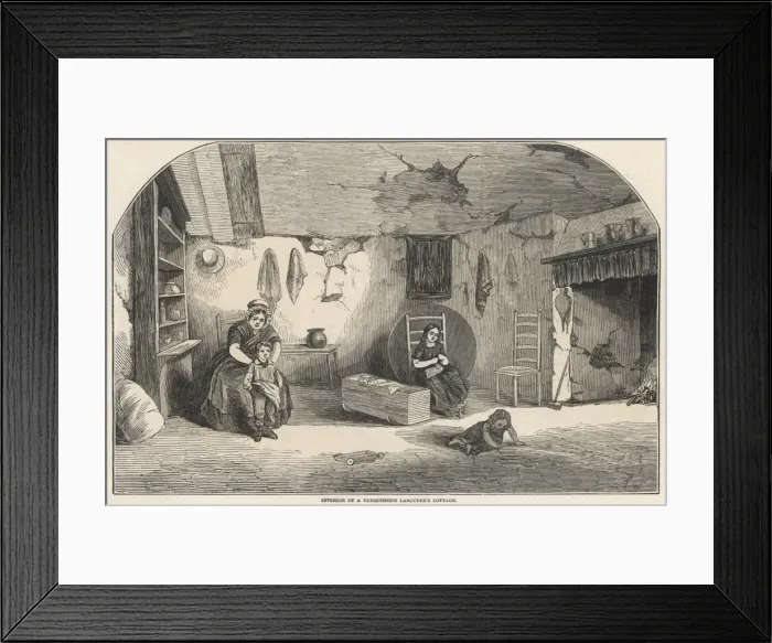 Framed Print : Interior of a Dorsetshire Labourers Cottage