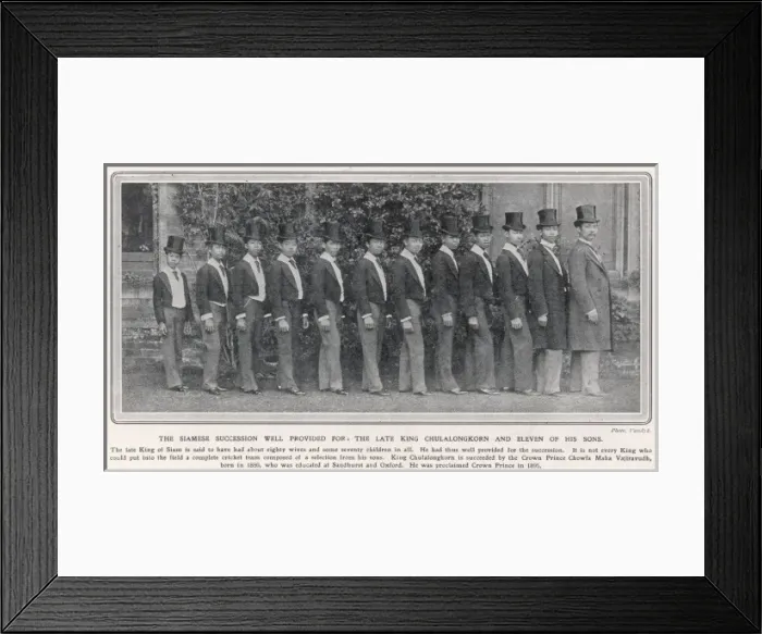 Framed Print : King Chulalongkorn (Rama V) of Siam with eleven of his sons Framed Print : King Chulalongkorn (Rama V) of Siam with eleven of his sons