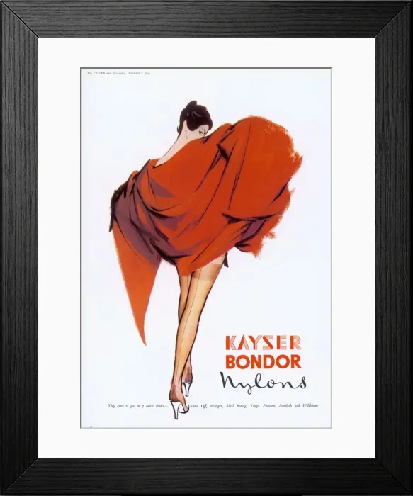 Framed Print : Kayser Bondor Nylons advertisement Framed Print : Kayser Bondor Nylons advertisement