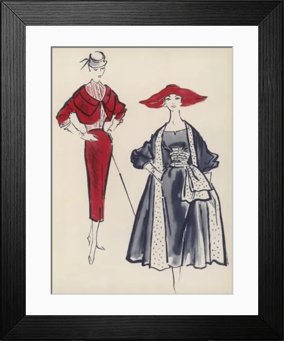 Framed Print : Fashions by Michael and Digby Morton, 1954 Framed Print : Fashions by Michael and Digby Morton, 1954