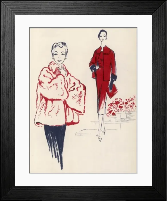Framed Print : For Spring Outdoors, fashions for 1954 Framed Print : For Spring Outdoors, fashions for 1954