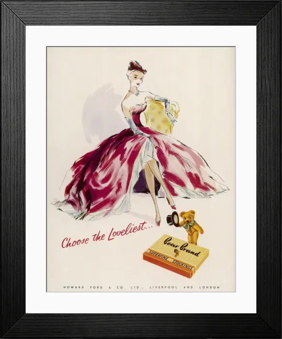 Framed Print : Bear Brand stockings advertisement Framed Print : Bear Brand stockings advertisement