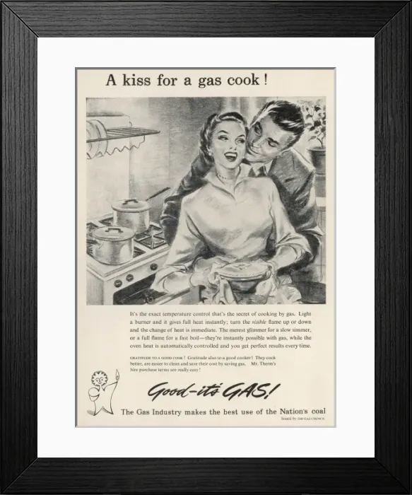 Framed Print : Gas advertisement 1954 Framed Print : Gas advertisement 1954