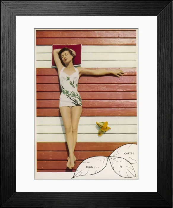 Framed Print : 1950s sunbathing Framed Print : 1950s sunbathing