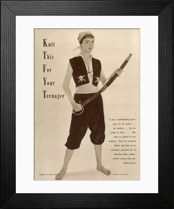 Framed Print : PIrate knitting pattern Framed Print : PIrate knitting pattern