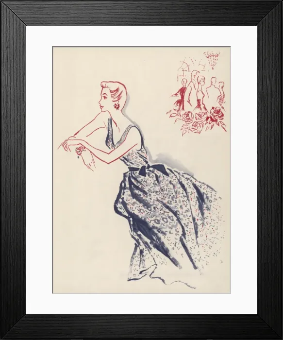 Framed Print : Knitted dress, 1954