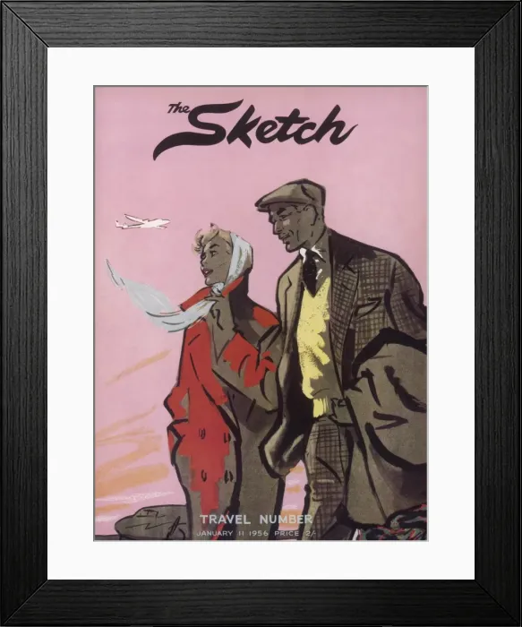 Framed Print : The Sketch travel number front cover 1956 Framed Print : The Sketch travel number front cover 1956