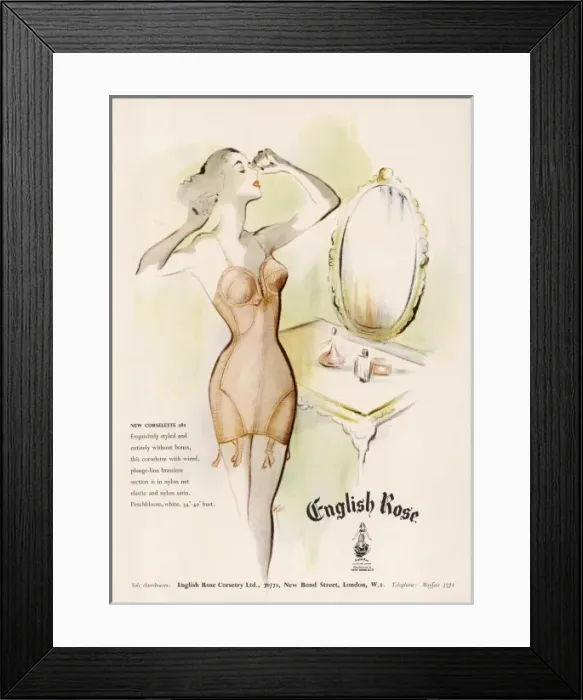 Framed Print : English Rose Corsetry advertisement