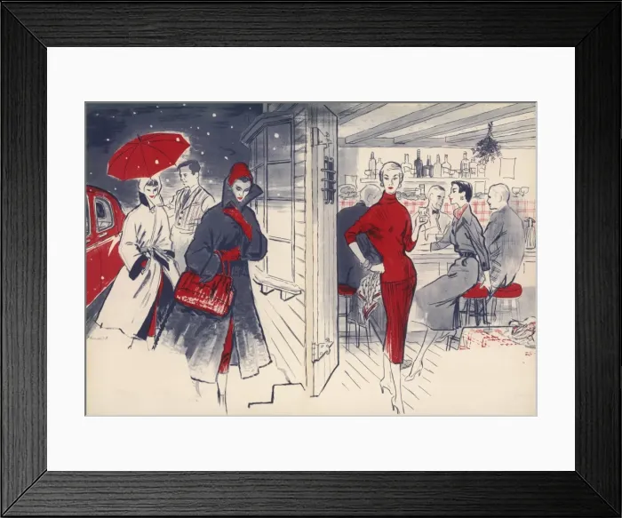 Framed Print : Winter fashion, 1954 Framed Print : Winter fashion, 1954