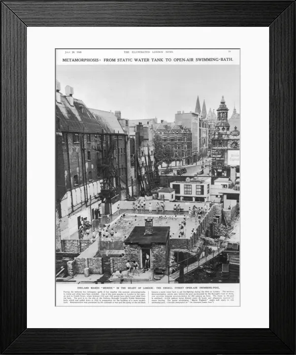 Framed Print : Endell Street Open Air Swimming Pool Framed Print : Endell Street Open Air Swimming Pool