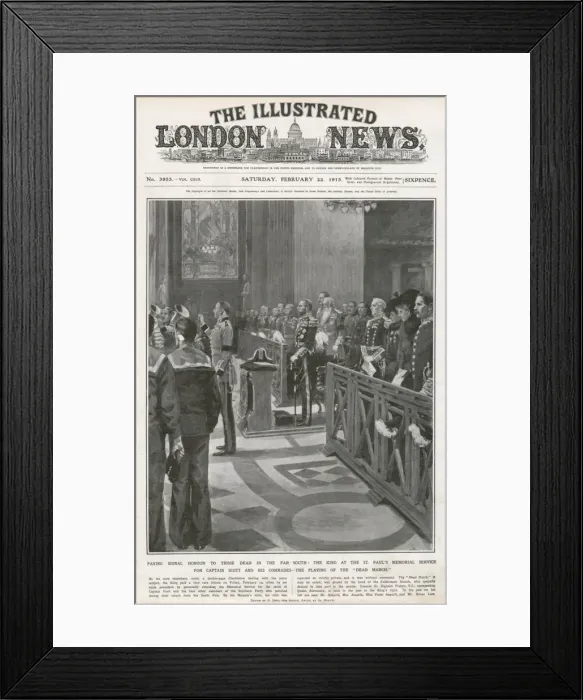 Framed Print : Memorial Service for Captain Scott and his comrades