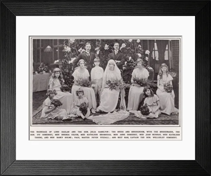 Framed Print : Wedding of Lord Raglan & Hon. Julia Hamilton