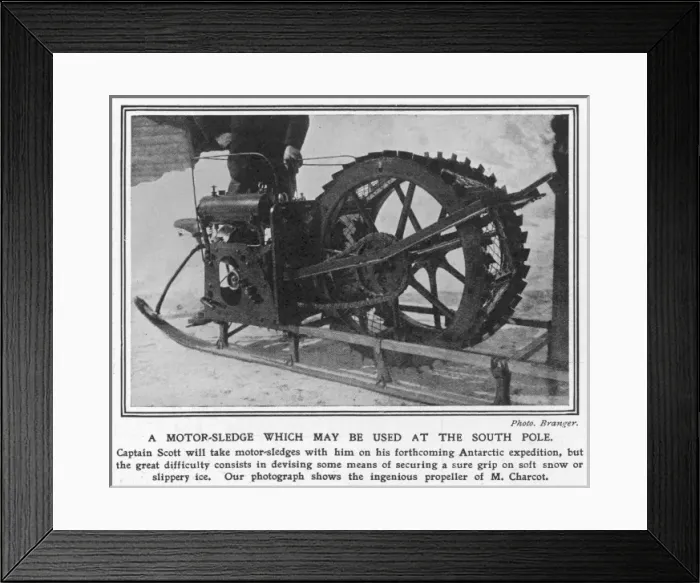 Framed Print : A motor sledge which may be used at the South Pole Framed Print : A motor sledge which may be used at the South Pole