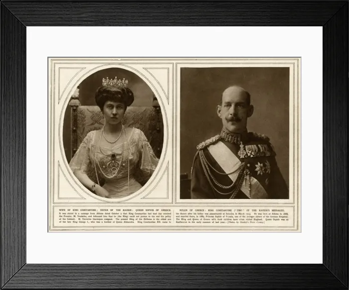 Framed Print : Queen Sophie of Greece & King Constantine I