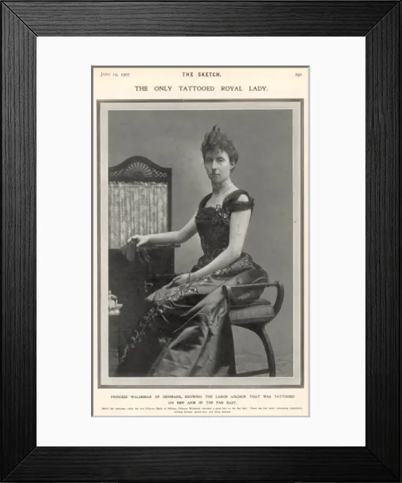 Framed Print : Princess Waldemar of Denmark and her tattoo Framed Print : Princess Waldemar of Denmark and her tattoo