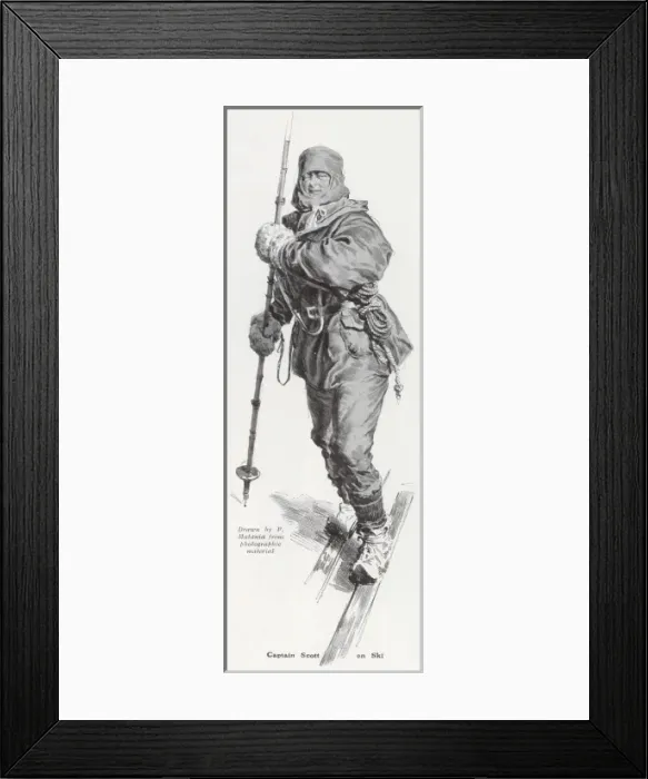 Framed Print : Captain Scott on ski Framed Print : Captain Scott on ski