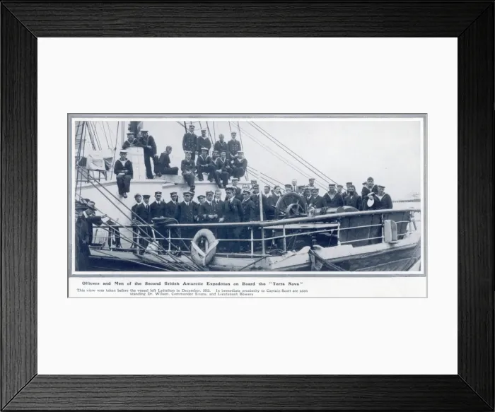 Framed Print : Officers and Men of the Scott expedition on board Terra Nova Framed Print : Officers and Men of the Scott expedition on board Terra Nova