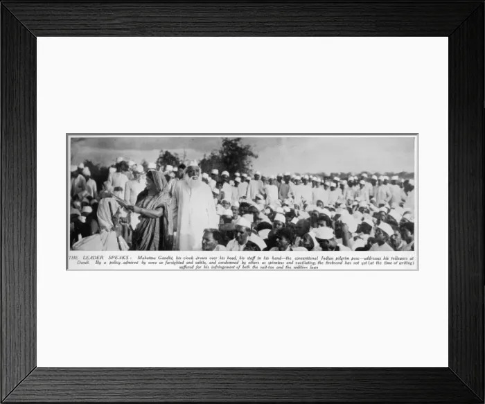 Framed Print : Gandhi addresses followers at Dandi Framed Print : Gandhi addresses followers at Dandi