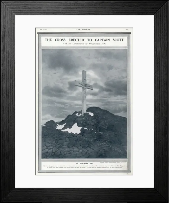 Framed Print : The cross erected to Captain Scott Framed Print : The cross erected to Captain Scott