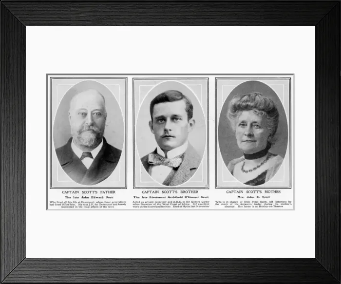 Framed Print : Parents and brother of Captain Robert Falcoln Scott Framed Print : Parents and brother of Captain Robert Falcoln Scott