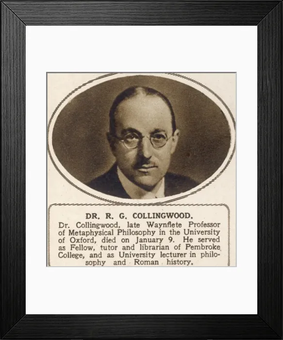 Framed Print : Dr. R. G Collingwood Framed Print : Dr. R. G Collingwood