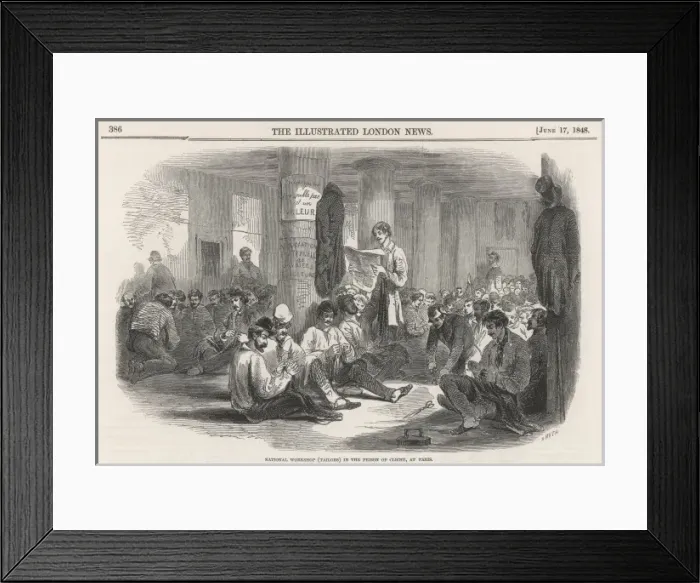 Framed Print : National Workshop (Tailors) in the Prison of Clichy, Paris