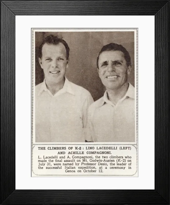 Framed Print : K2 mountaineers - Lacedelli & Compagnoni Framed Print : K2 mountaineers - Lacedelli & Compagnoni