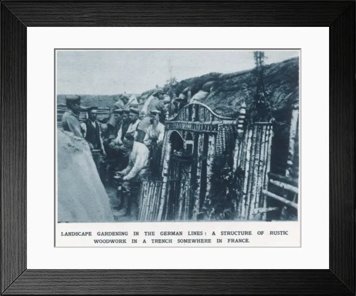Framed Print : Landscape Gardening in a German trench Framed Print : Landscape Gardening in a German trench