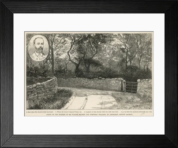 Framed Print : Scene of the murder of Mr Bourke and Corporal Wallace