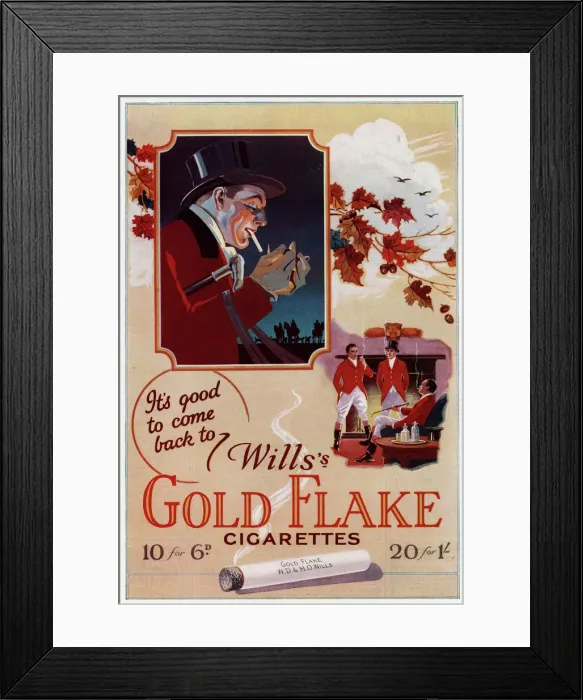 Framed Print : Advert for Gold Flake cigarettes 1927