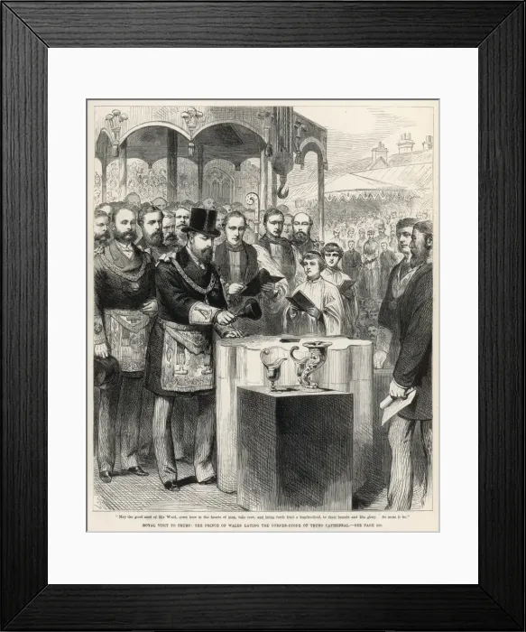 Framed Print : Prince of Wales laying Truro Cathedral foundation stone Framed Print : Prince of Wales laying Truro Cathedral foundation stone