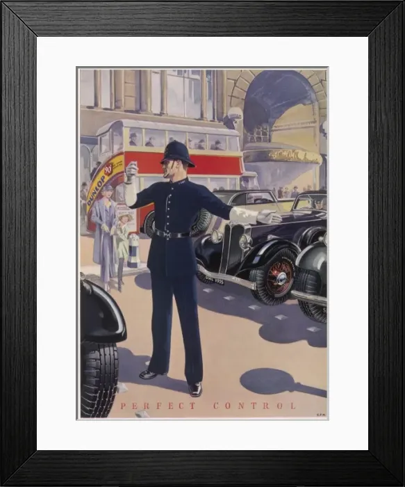 Framed Print : Dunlop advertisement with policeman Framed Print : Dunlop advertisement with policeman