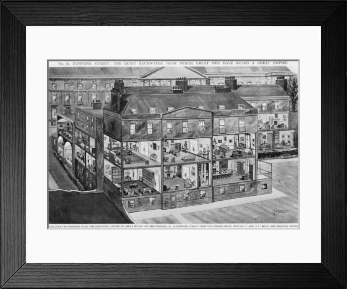 Framed Print : Downing Street sectional drawing Framed Print : Downing Street sectional drawing